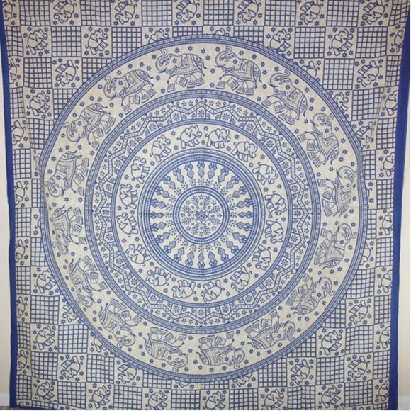 Baby Elephant Chakra Mandala Tapestry - Picture 1 of 2